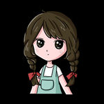 Q版可爱女生长雀斑扎辫子头像