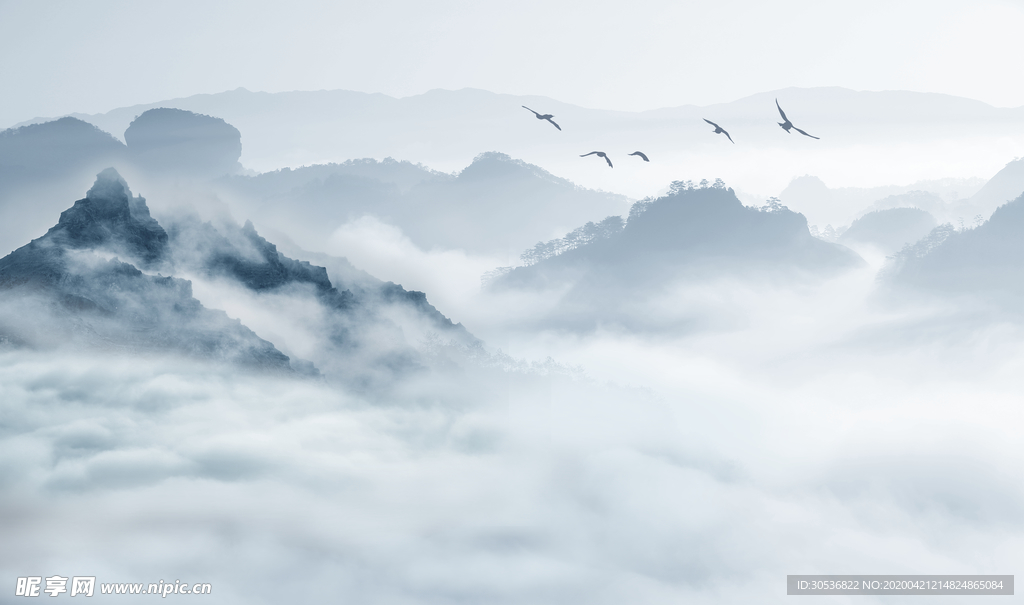 新中式水墨山水画