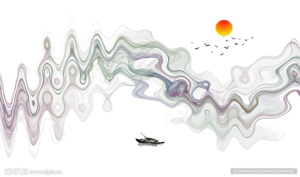 新中式水墨山水画