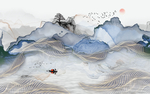 新中式水墨山水画