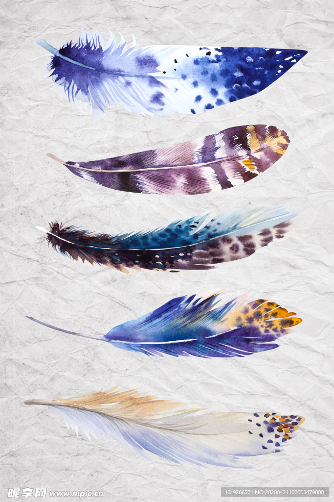 新中式现代羽毛装饰画