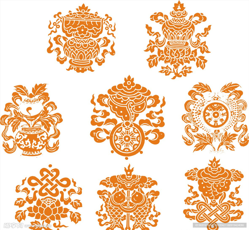 矢量传统文化动物花纹