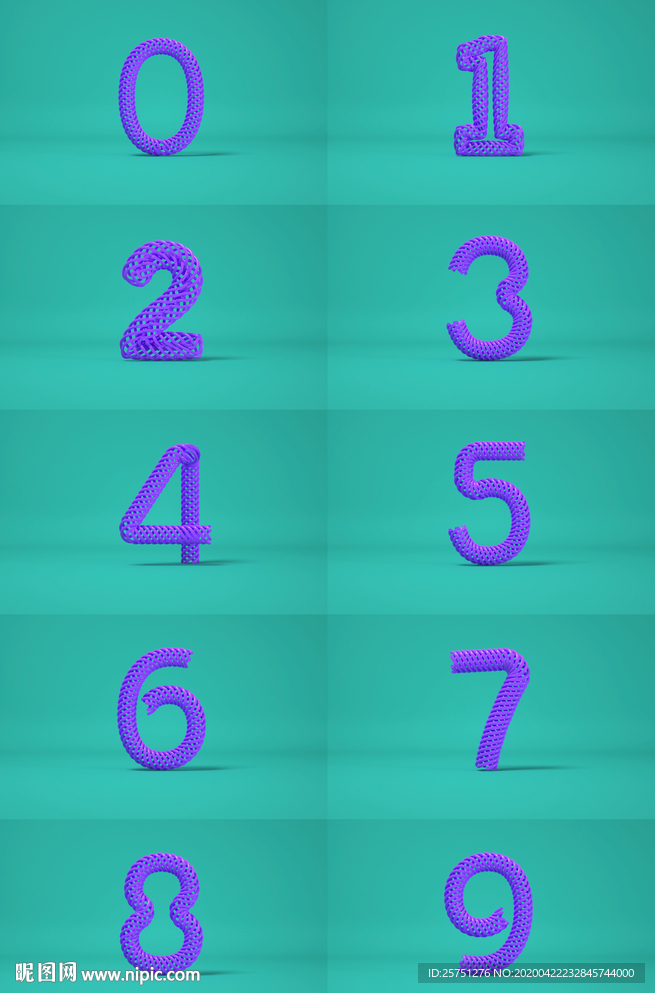 0-9创意三维数字设计