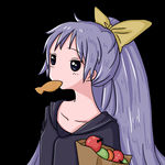 卡通手绘动漫女生吃海鲜美食