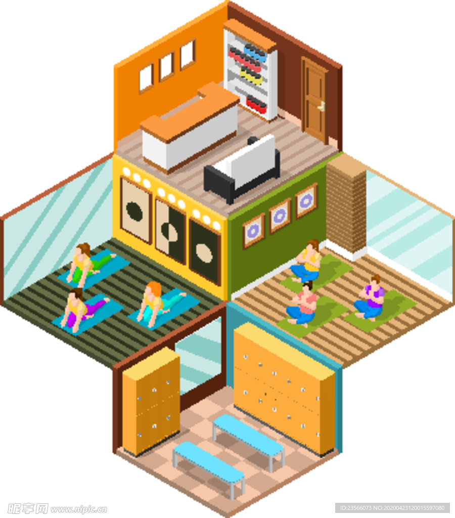 餐厅场景主题插画