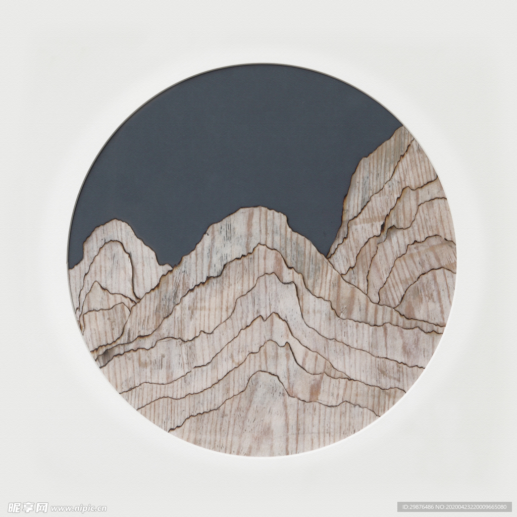 新中式创意山丘无框画