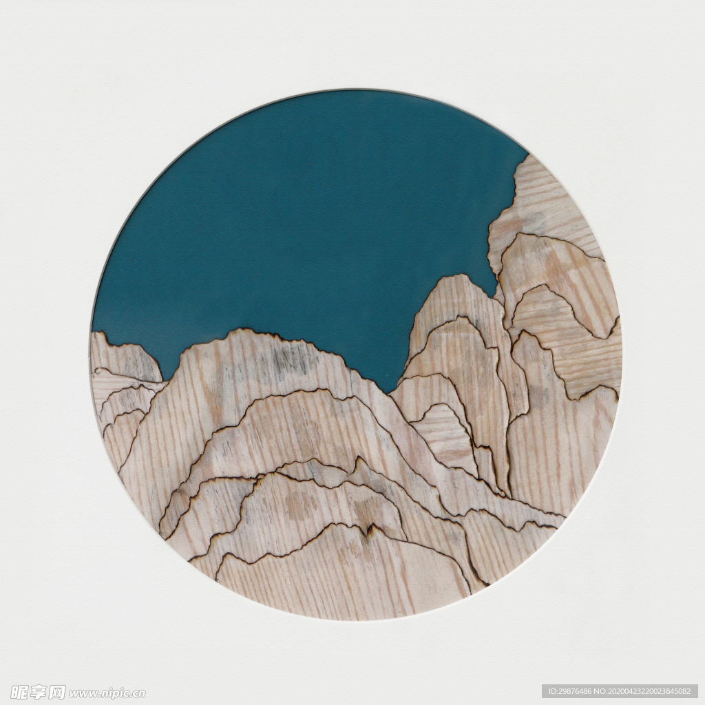 新中式创意山丘无框画