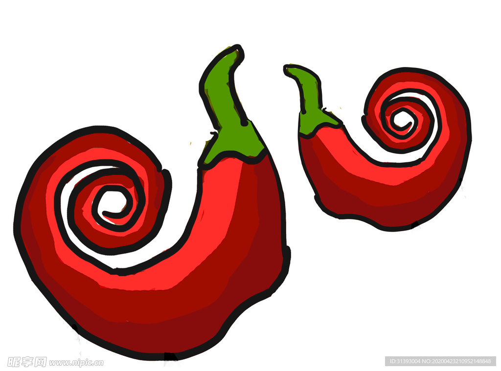 辣椒海椒美食商业插画素材