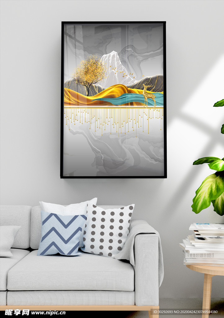 新中式禅意抽象意境装饰画