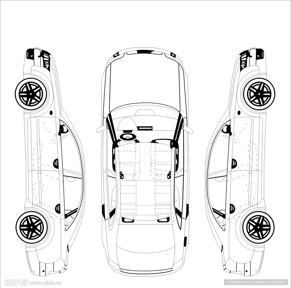 汽车简图 汽车模型图 汽车轮胎