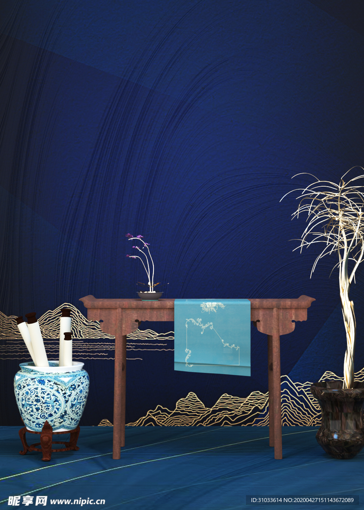 古典中式地产海报背景设计