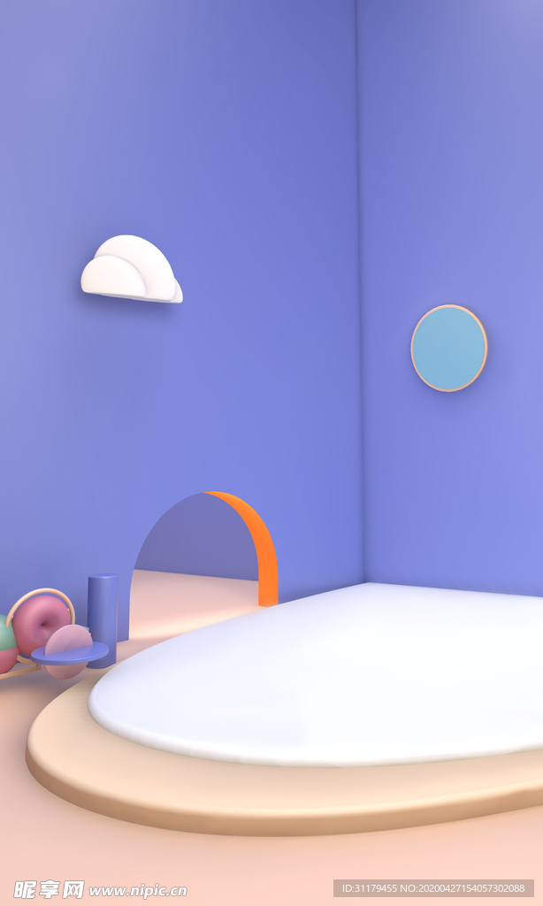 C4D卡通场景搭建图片