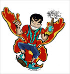 美食插画啤酒男