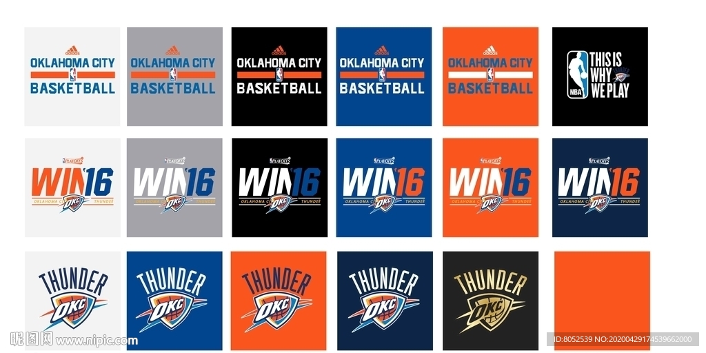 NBA 雷霆 冠军 T恤 图案