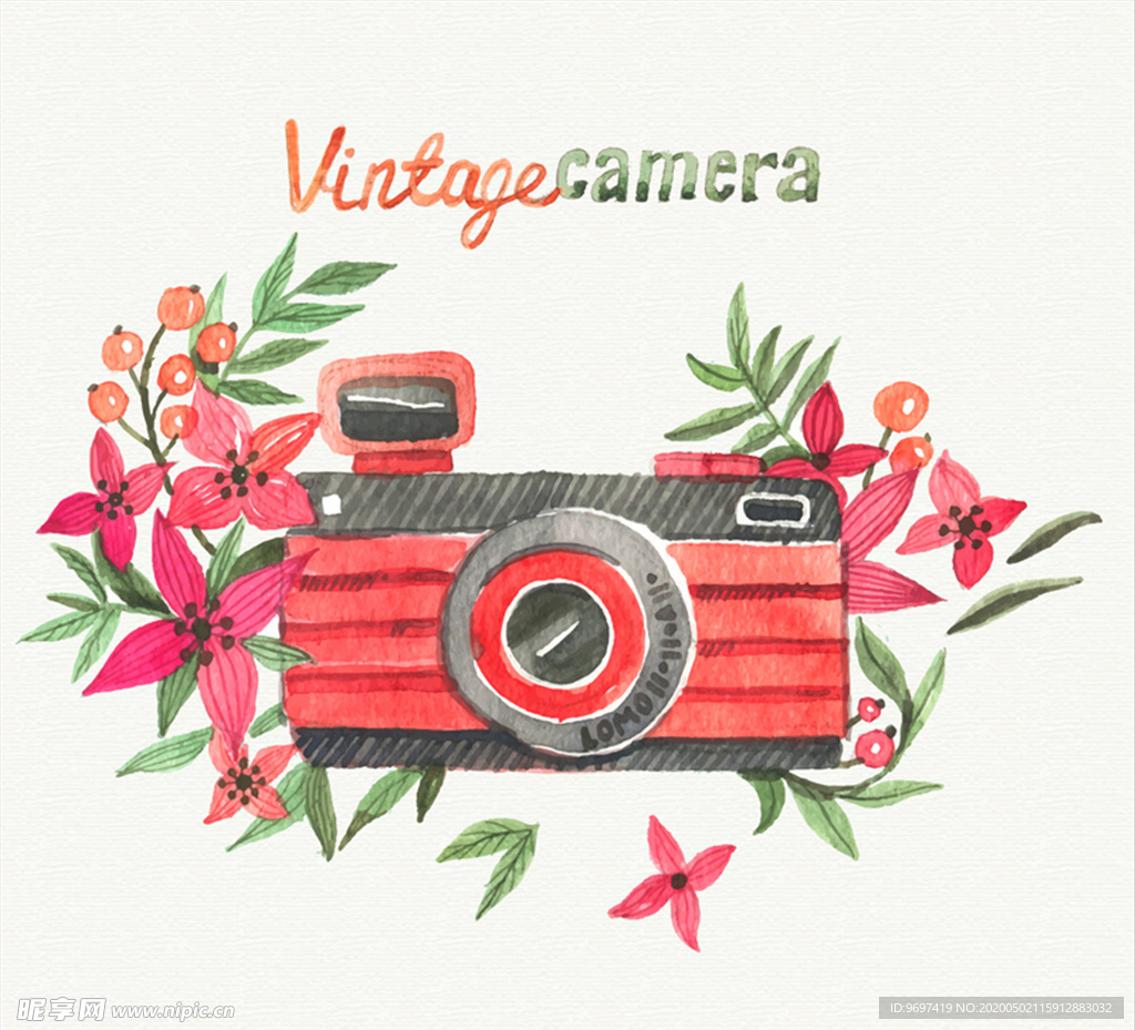 矢量花朵相机