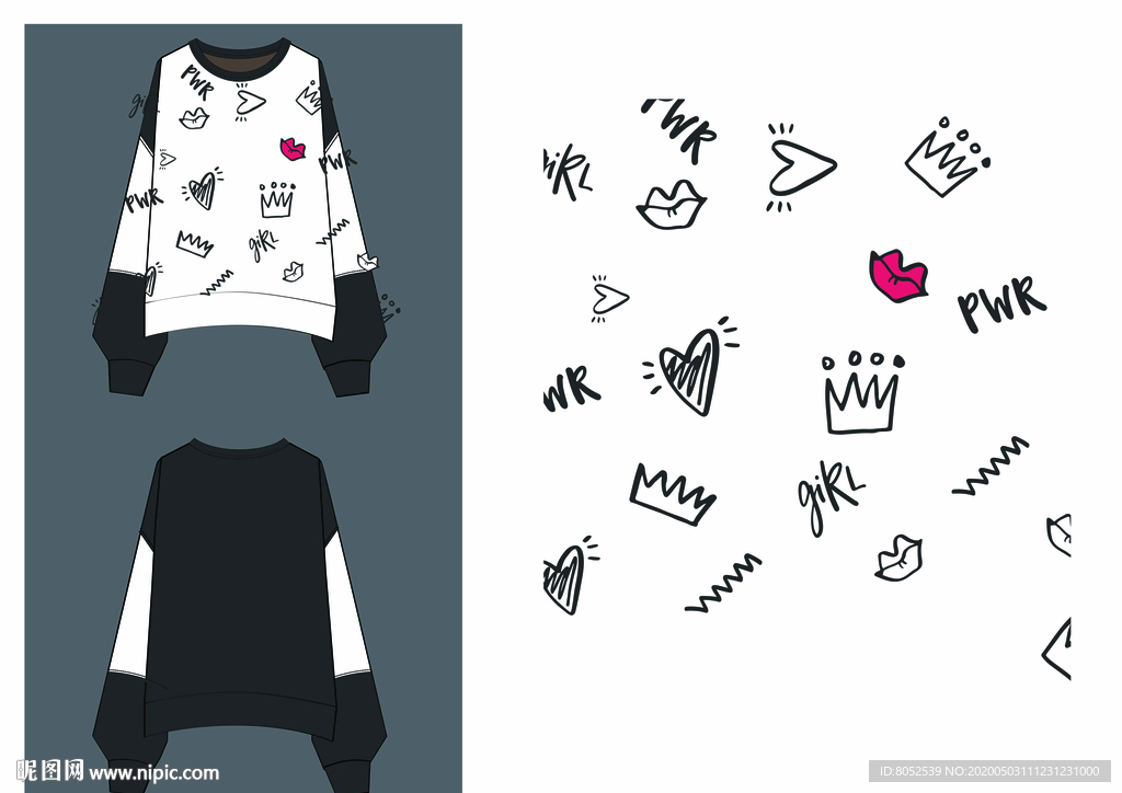 2020年 女装 卫衣 图案