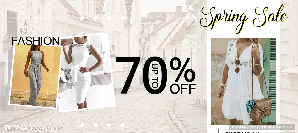 服装春季上新促销海报