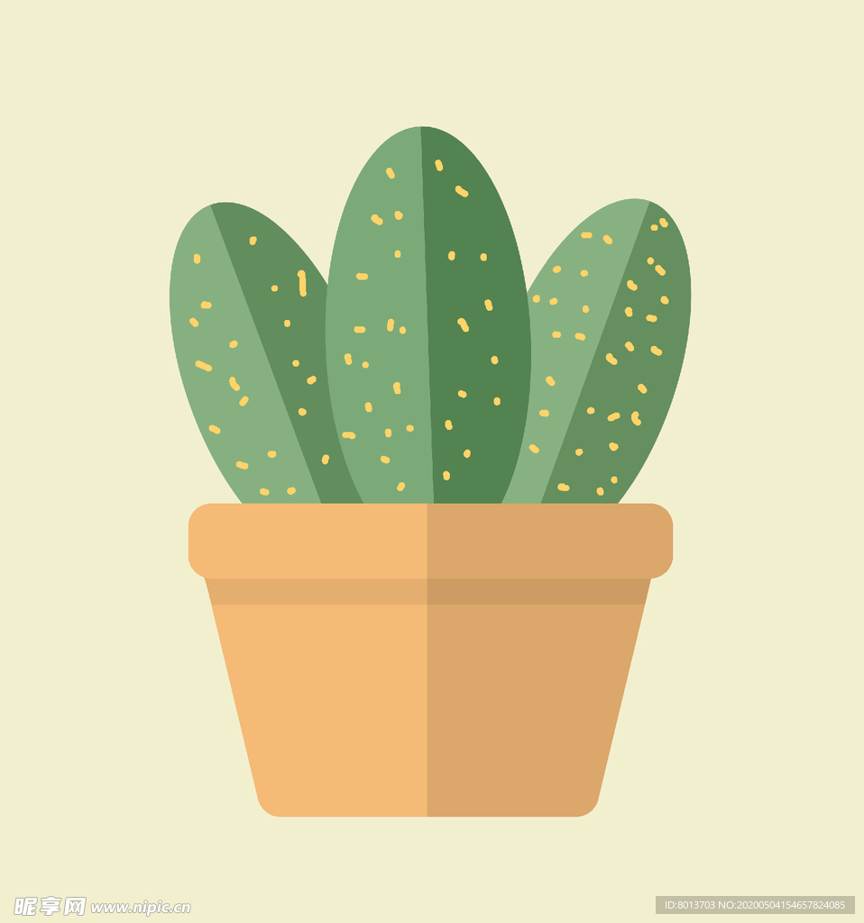 北欧植物矢量插画虎皮兰花盆盆栽