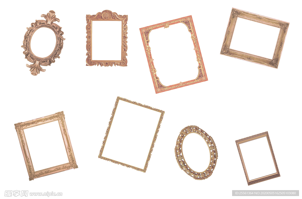 欧式高档金色相框素材