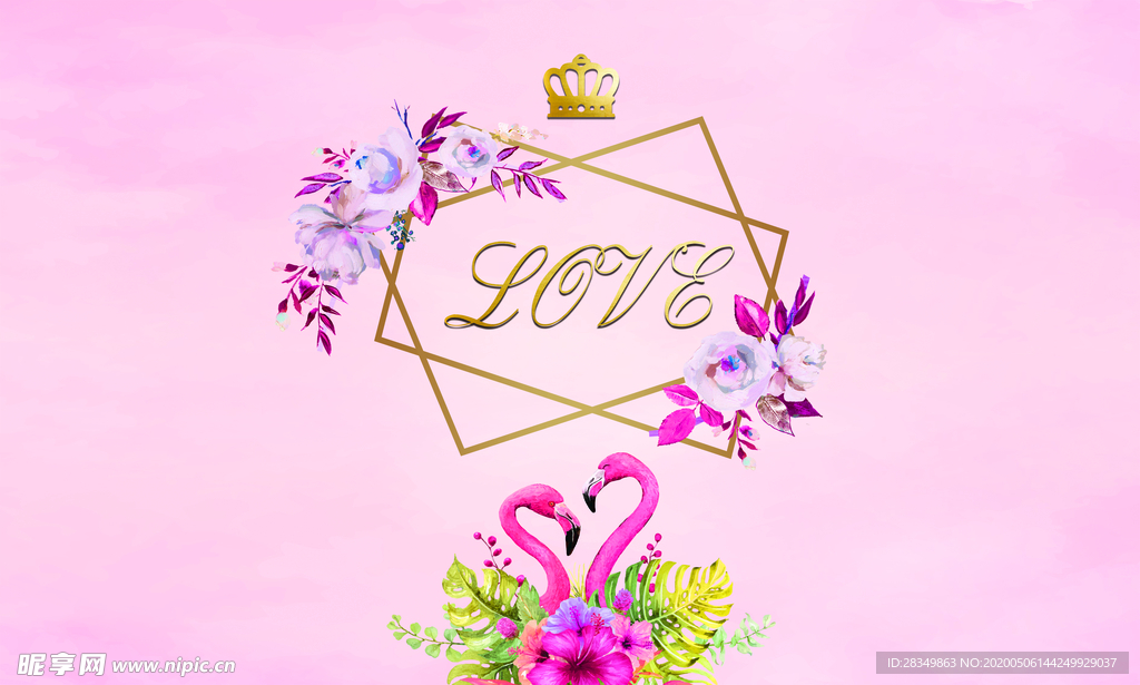 火烈鸟婚礼背景