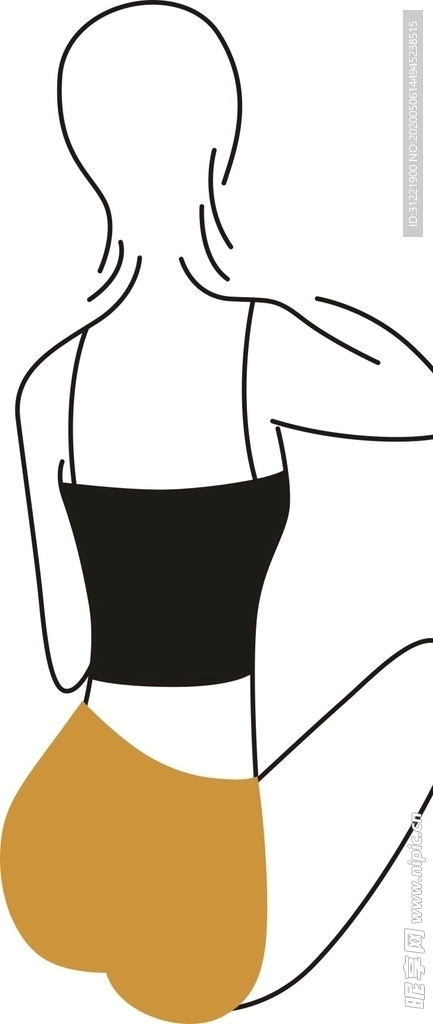 少女美背图矢量