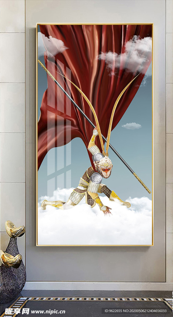 大圣归来玄关画