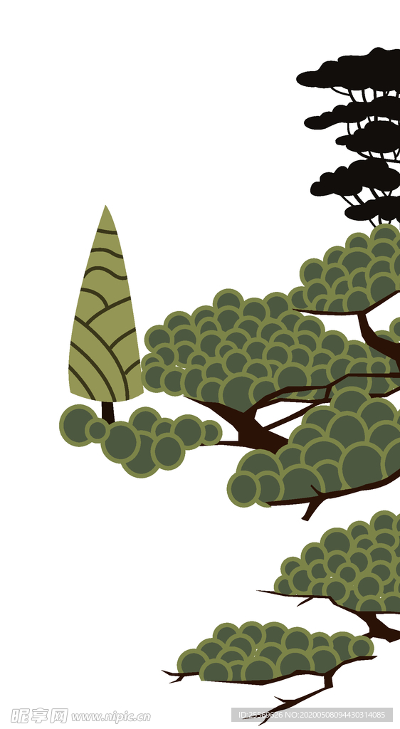 新中式矢量抽象意境山水风景图片