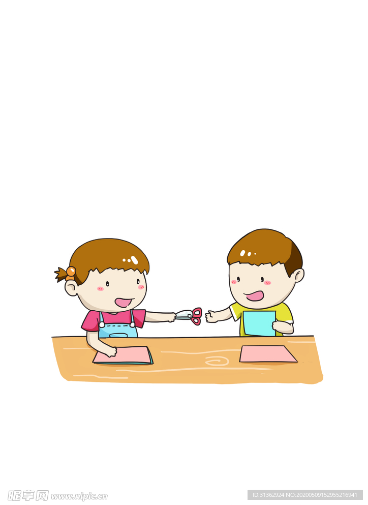 可爱卡通儿童手绘小朋友手工课