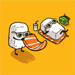 日本寿司可爱饭团三文鱼动漫人物