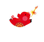 彩色福气卡通动漫可爱猪插画