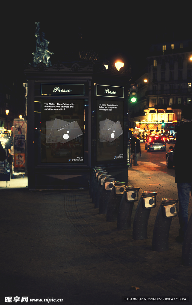 户外广告海报招牌展板样机psd