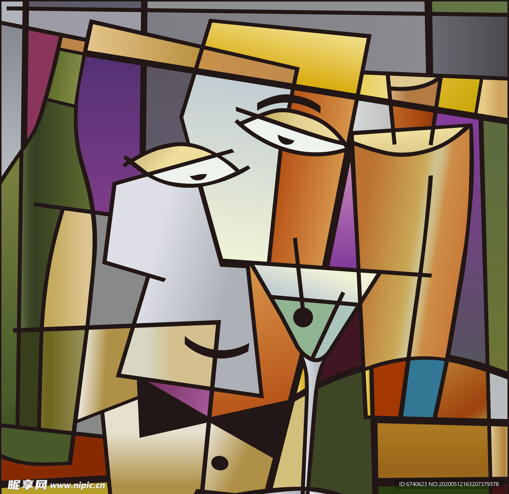 矢量抽象画描摹