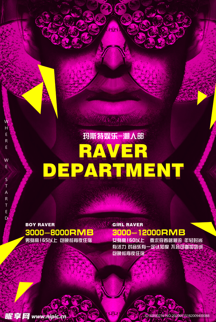 夜店 酒吧 招聘海报