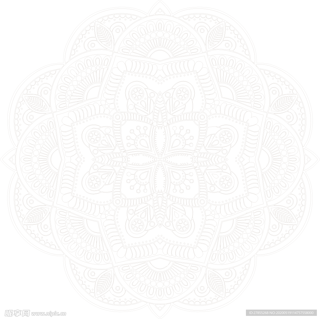 民族图案线稿免抠