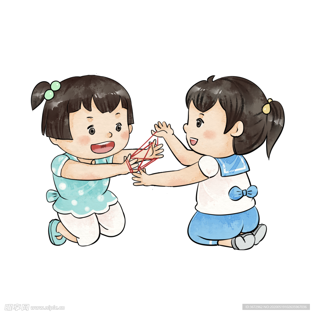 翻花绳儿童游戏