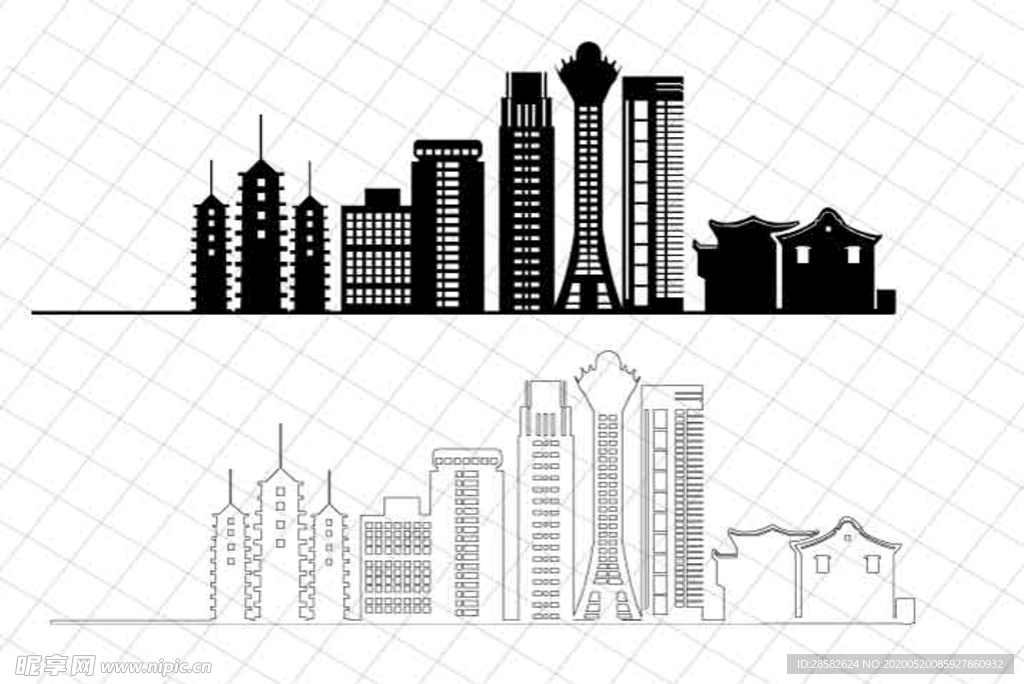 嘉兴 浙江 嘉 浙 城市剪影