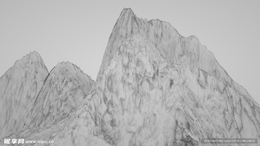 中国风山脉水墨山水画