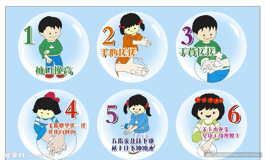 洗手六步法图片
