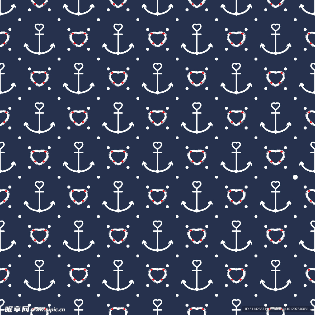 无缝花纹 航海风格