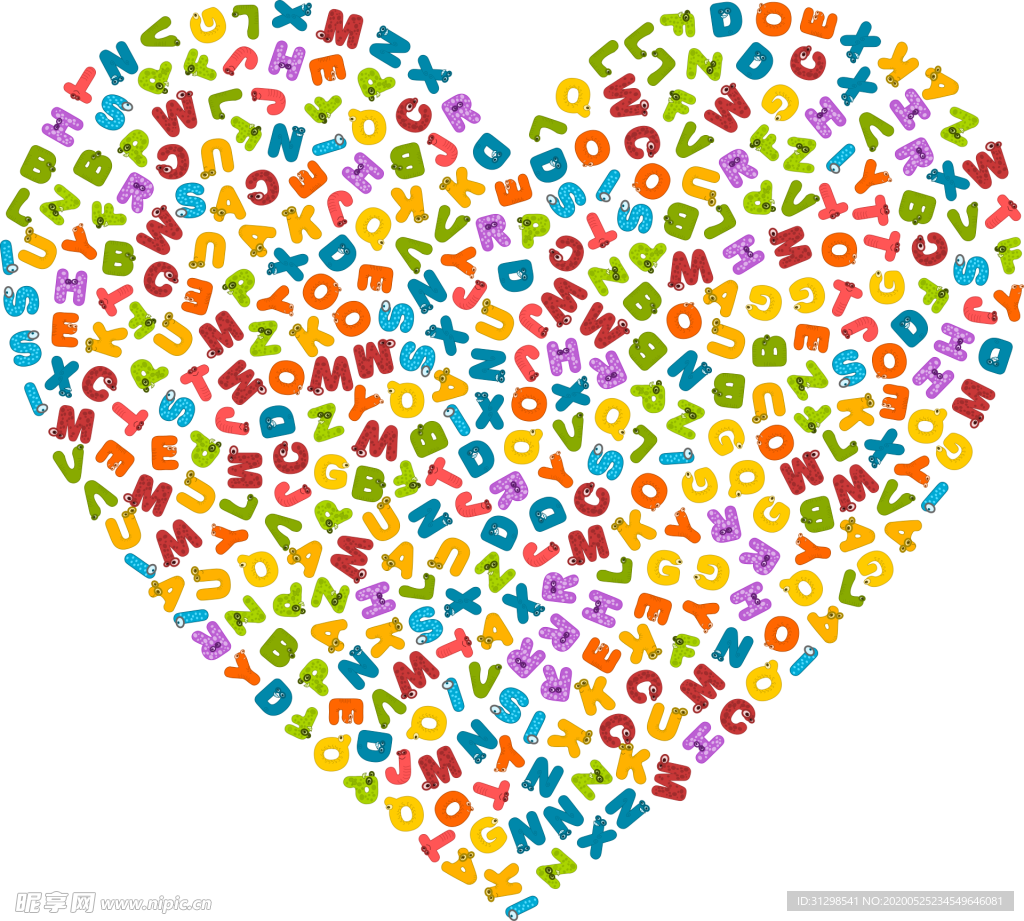 心形 儿童 字母