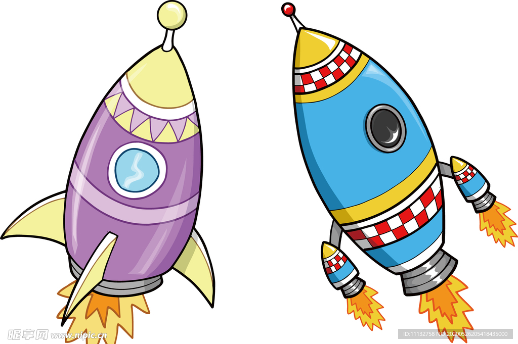 卡通儿童可爱火箭  宇宙飞船
