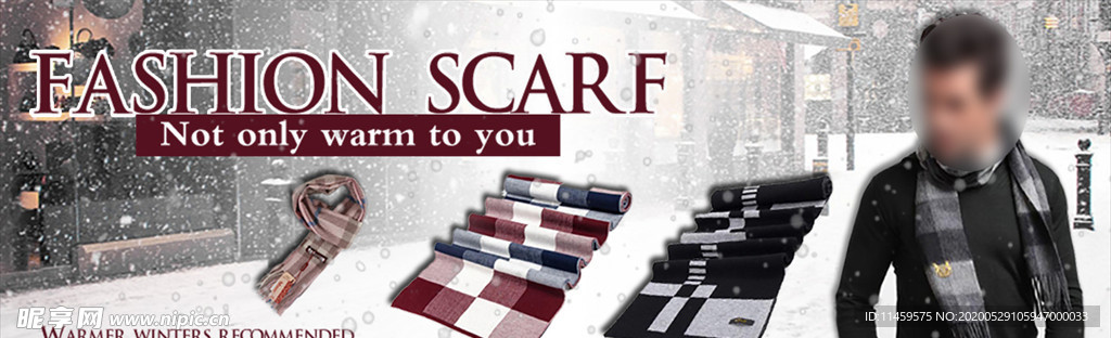 男士围巾海报
