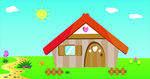 卡通房子背景