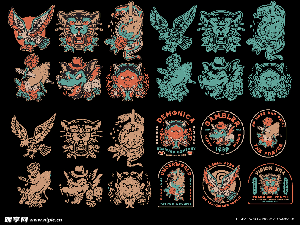 恐怖魔鬼纹身图案