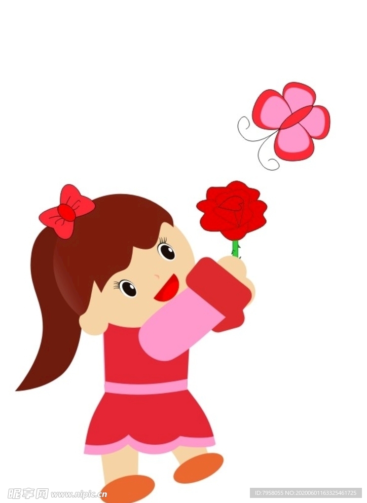 矢量卡通小女孩