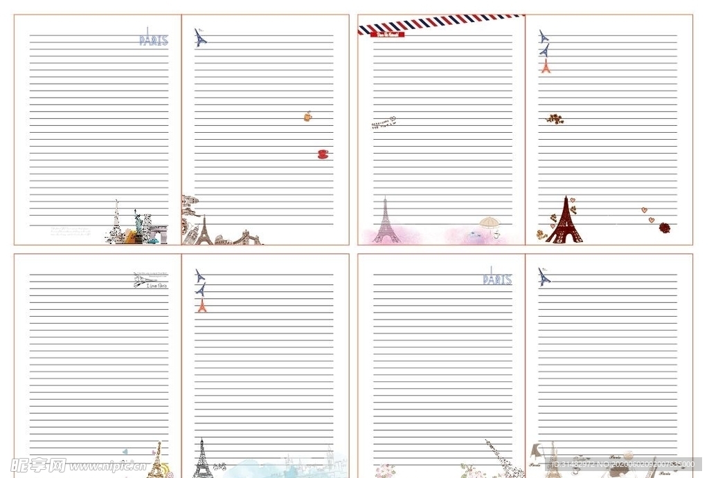 铁塔 本本内芯 手绘 卡通