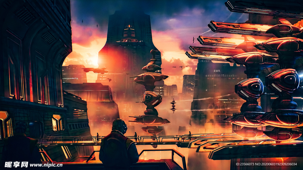 赛博朋克风未来科技插画