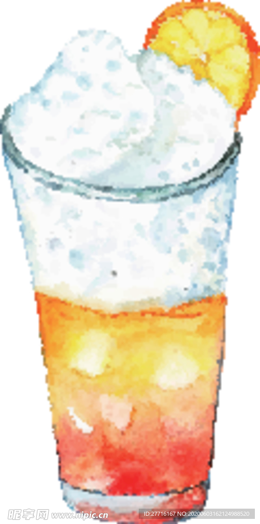 手绘饮料风格素材