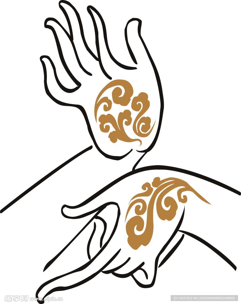 图案高清图片手手指手法手掌祥云