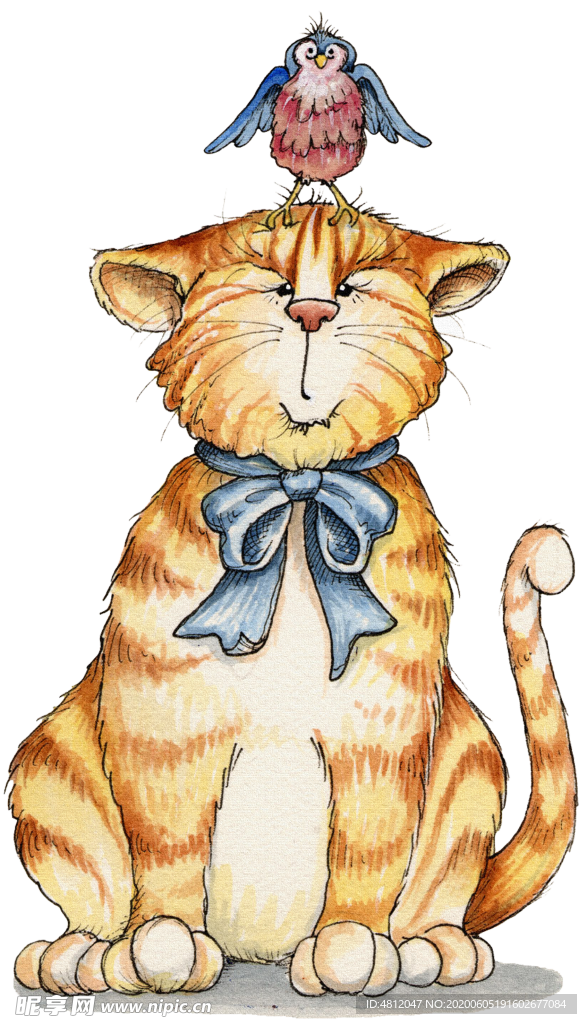 手绘猫咪 手绘猫 萌猫 插画猫